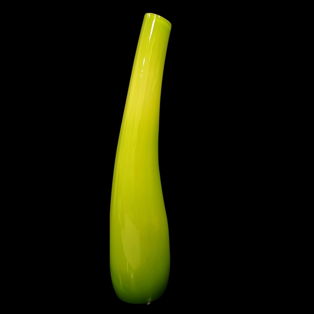 Green Cased Glass Base- Hand Blown